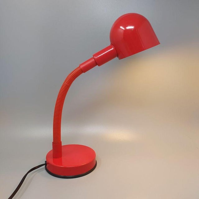 Mid-Century Modern Italian Red Table Lamp by Veneta Lumi, 1970s For Sale - Image 3 of 8
