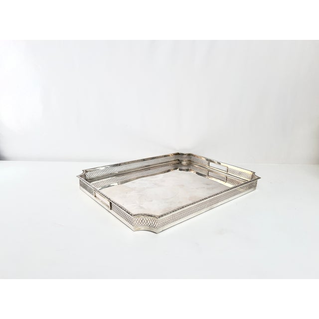 Italien Silver Rectangular Tray For Sale - Image 11 of 13