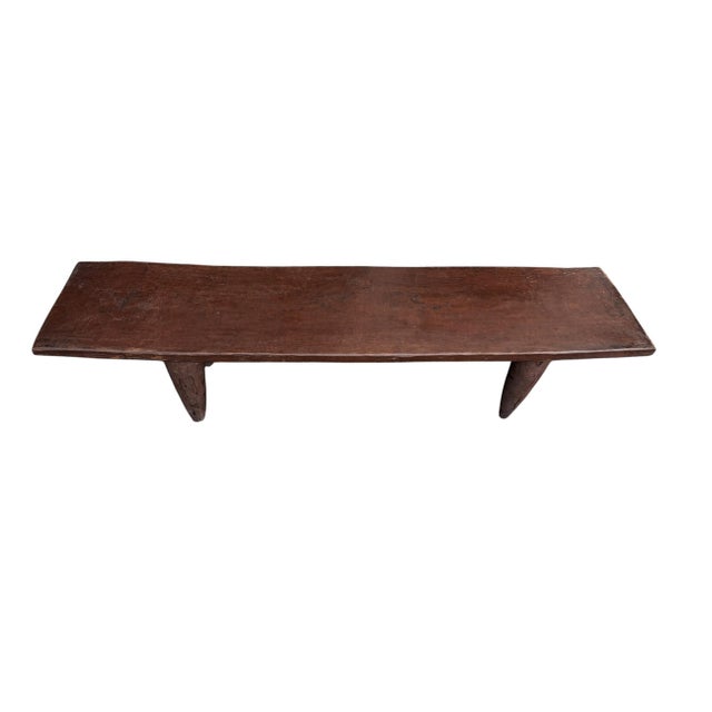 1980s Vintage Large-Tribal-Wood-Senufo-Coffee-Table stool-74.25" W For Sale - Image 5 of 8
