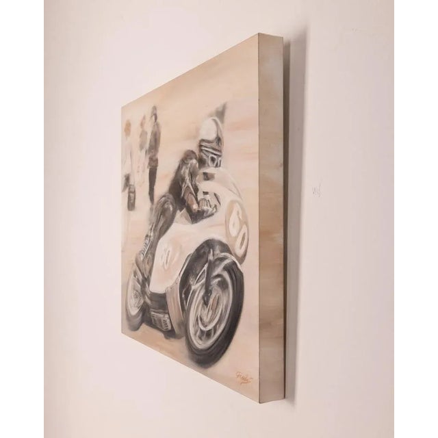 Oil painting on cotton canvas, title "honda 500", year 2019, signed by the artist. The work belongs to the series of...