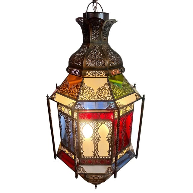 Vintage Large Moroccan Kasbah Pendant Light For Sale - Image 4 of 10