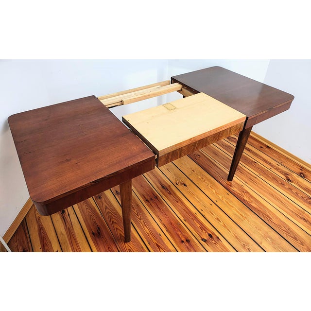 Czechoslovakian Extendable Dining Table by Jindřich Halabala for Up Závody, 1950s For Sale - Image 9 of 16