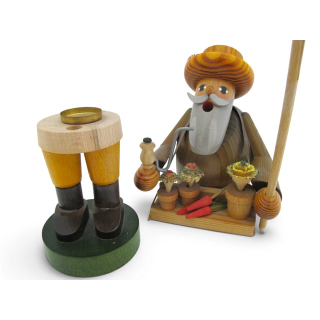 Kwo Erzgebirge Germany Gardener With Rake Wooden Incense Cone Smoker Burner For Sale In Portland, OR - Image 6 of 9