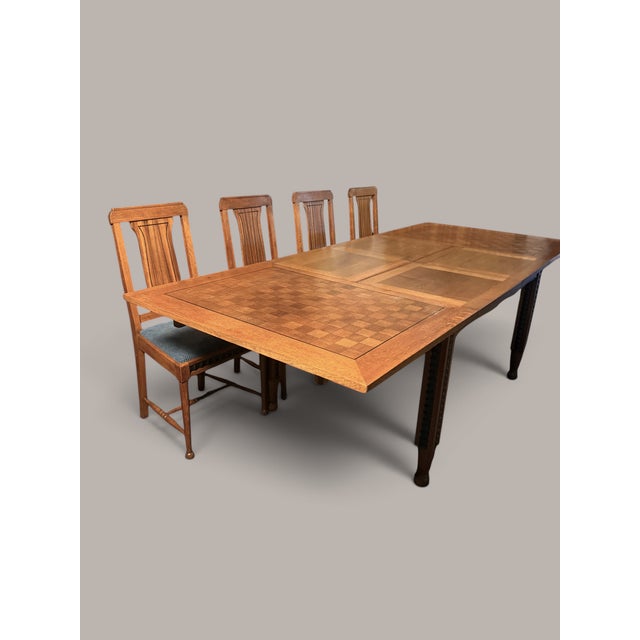 Wood De Coene Frères Vollständiges b.l.m. Zebrano Speisezimmer, Kortrijk 1927, 1920s, Set of 7 For Sale - Image 7 of 18