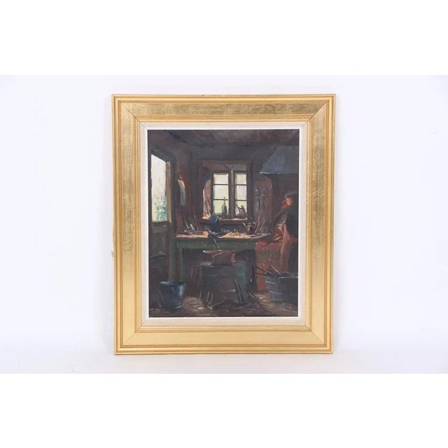 Danish Artist, Atelier, 1960s, Oil on Canvas, Framed For Sale - Image 4 of 4