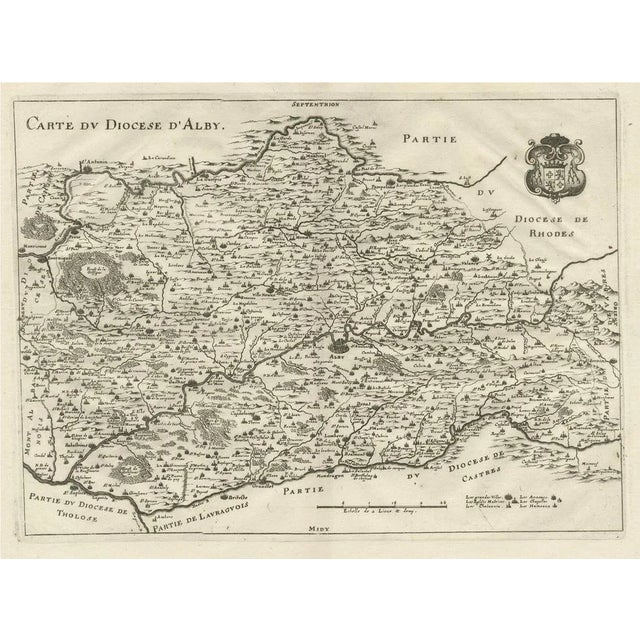 Copper Engraved Map of Albi in Southern France, 1663 For Sale