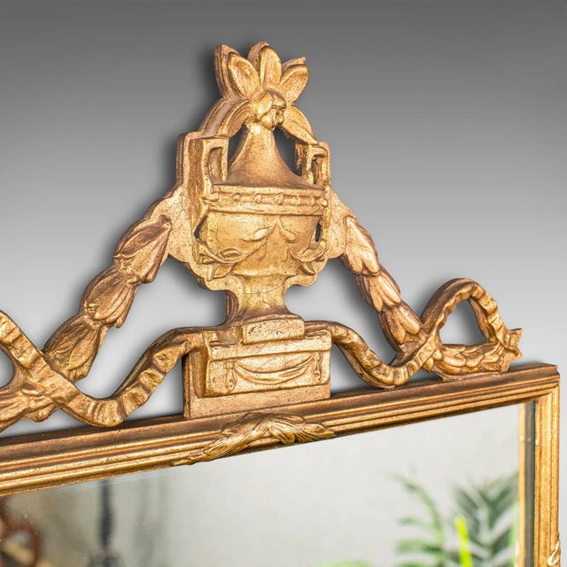French 1950's French Vintage Giltwood Cafe Mirror For Sale - Image 3 of 8