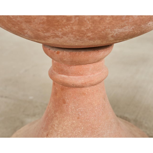 Pair of Tuscan Terracotta Garden Sphere Finials on Pedestals For Sale - Image 14 of 18