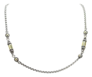 Konstantino Aspasia Sterling Silver & Gold Bullet Station Necklace