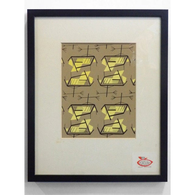 Modern Series of Nine Ben Fortuna Modernist Gouache Studies for Textile and Wallpaper For Sale - Image 3 of 10