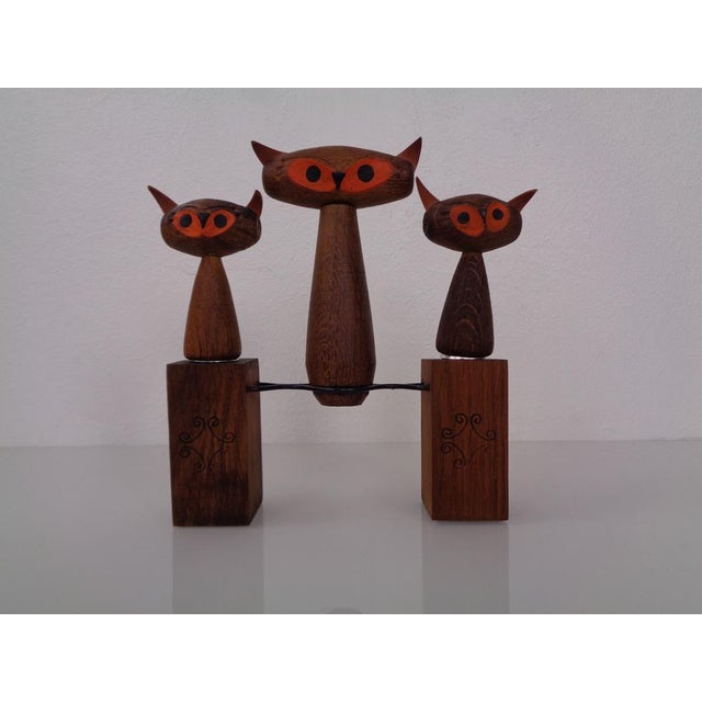 Oak Cat Corkscrew Bottle Opener and Cork, 1960s For Sale - Image 12 of 12