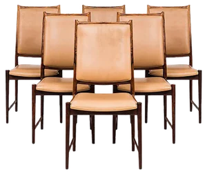 Darby High-Back Dining Chairs by Torbjørn Afdal for Nesjestranda Møbelfabrik, 1950s, Set of 6