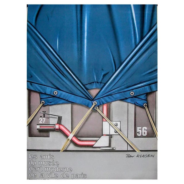 Industrial Peter Klasen, The Blue Cover, Original Lithographic Poster, 1980 For Sale - Image 3 of 3