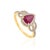 Art Deco Luxury Mozambique Ruby & Diamond Statement Ring in 14k Yellow Gold Size 6.5 For Sale - Image 3 of 14