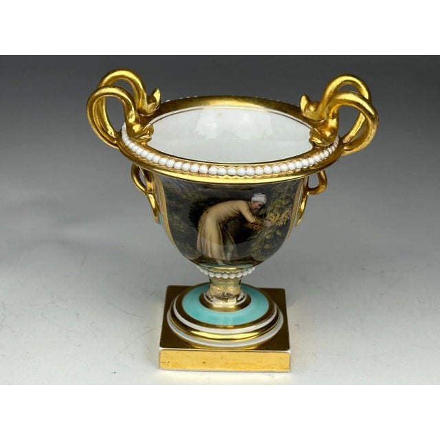 Early 19th Century Antique Early 19th Century Worcester Flight Barr Porcelain Snake Handle Urn Vase Circa 1810 For Sale - Image 5 of 8