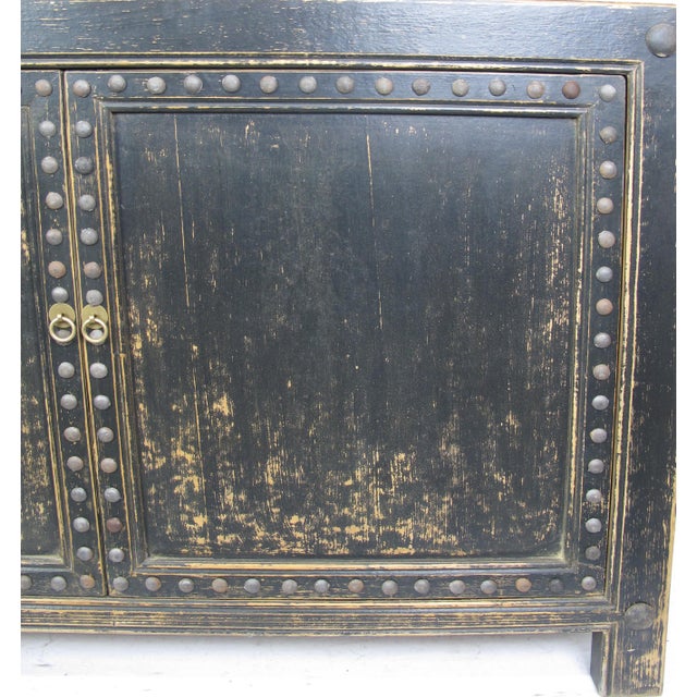 2020s Distressed 2 Panels Door Black Sideboard For Sale - Image 5 of 5