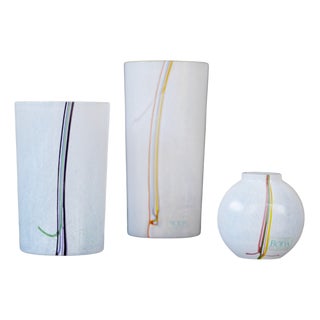 Glass Vases by Vallien for Kosta Boda, Set of 3 For Sale