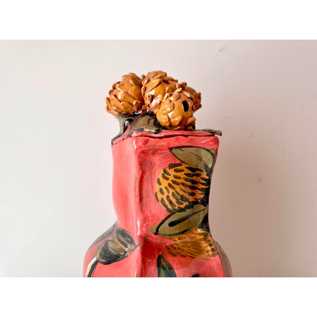 Late 20th Century Prickly Pear Flower Sculptural Lidded Vessel For Sale In Charleston - Image 6 of 12