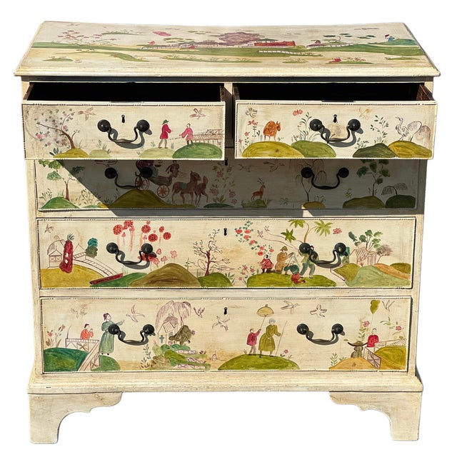 Early 19th Century George Ill Painted Chinoiserie Chest For Sale - Image 13 of 17