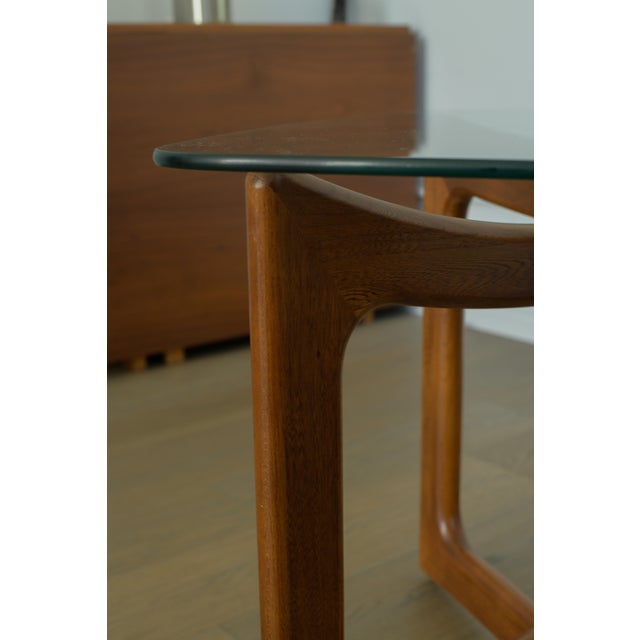1970s Attributed to Adrian Pearsall Walnut & Glass Top Side Tables, Pair, 1970s For Sale - Image 5 of 11