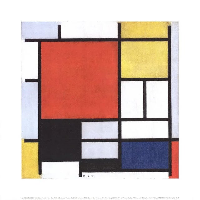 2014 Piet Mondrian 'Composition with Large Red Area' Offset Lithograph For Sale