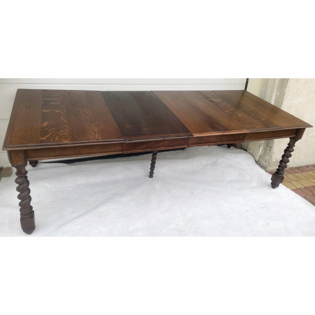Antique Oak Extendable Dining Table, 1900-1930 For Sale - Image 13 of 18