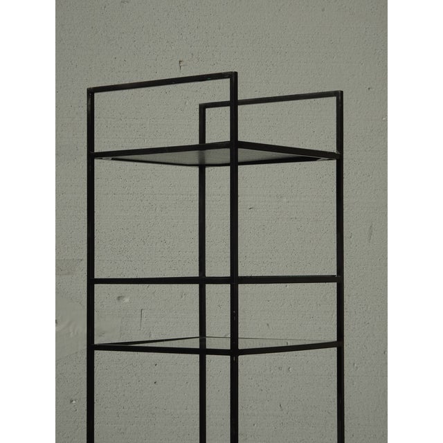 Black Etagere W Eight Mirrored Metal Shelves ~ Narrow Book Shelf Book Case #1 For Sale - Image 12 of 17