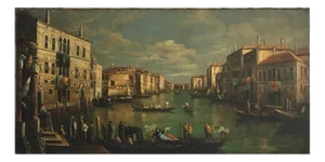 After Canaletto, Mario De Angeli, Venice, 2008, Oil on Canvas, Framed