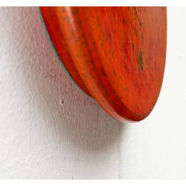 1960s Mid-Century Modern Danish Studio Pottery Orange Wall Hanger from Signe Boesen Northroup, 1960s For Sale - Image 5 of 15