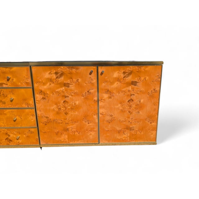 Black Vintage Burl Wood Sideboard, 1980s For Sale - Image 8 of 14