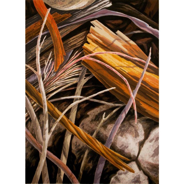 Late 20th Century Sticks #2 Signed Contemporary Abstract Screenprint 15/61 Framed by Catherine Kernan For Sale - Image 4 of 11