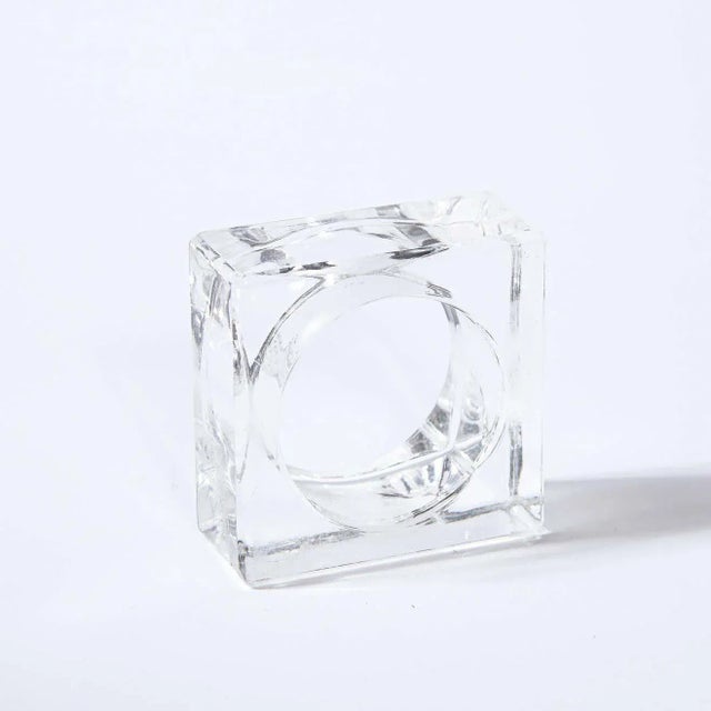 Plastic Mid-Century Modern Square Translucent Lucite Napkin Holders - Set of 18 For Sale - Image 7 of 12