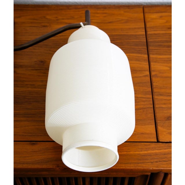 1960s Mid Century Modern Wall Sconce Lamp Lighting Walnut Brass White Shade Denmark Nm For Sale - Image 9 of 12