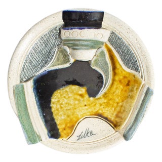 Studio Pottery Wall Plate by Michael Zilka For Sale