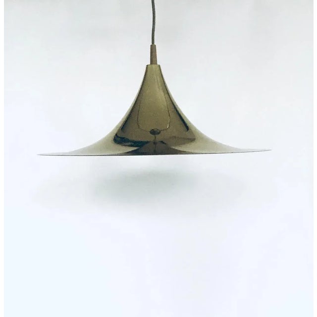 Postmodern Witch Hat Gold Pendant Lamp, 1980s For Sale - Image 9 of 13