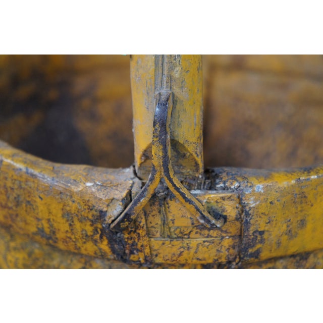 Yellow Antique Chinese Bentwood Woven Willow Rice Harvest Gathering Basket 21" For Sale - Image 8 of 10