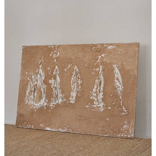 Large scale highly textured abstract art piece. This piece is made of linen and plaster which were strategically laid over...