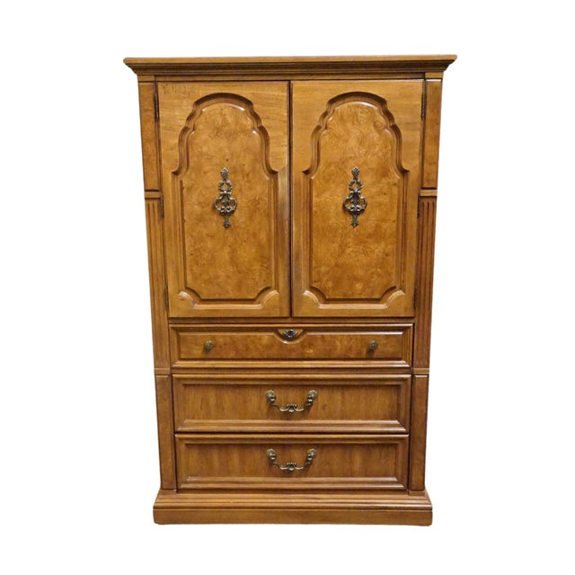 Neoclassical Thomasville Furniture Serenade Collection Burled Walnut Italian Neoclassical Tuscan Style 40" Armoire 21211-340 For Sale - Image 3 of 16