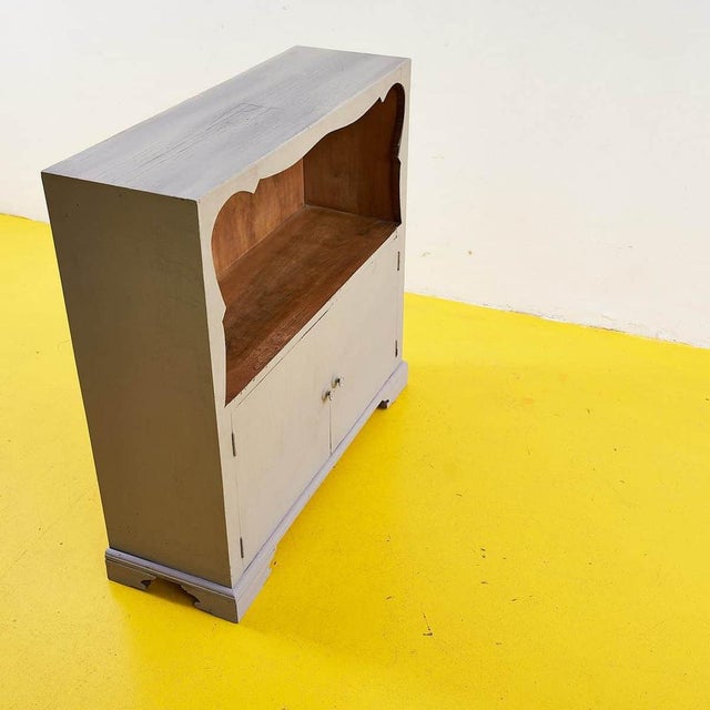 Vintage Dove Gray Wood Credenza For Sale - Image 9 of 10