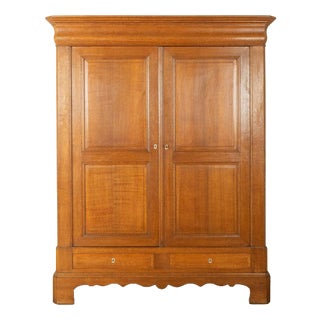 Antique German Oak Wardrobe For Sale
