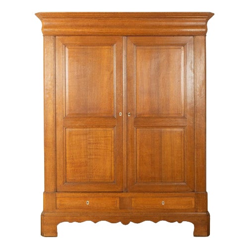 Antique German Oak Wardrobe For Sale