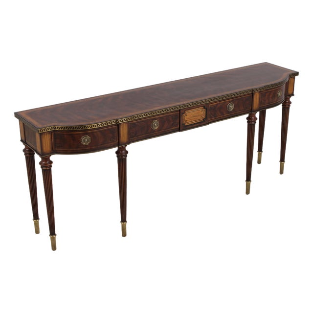 Theodore Alexander Georgian Style Mahogany Inlay Buffet Console Table For Sale