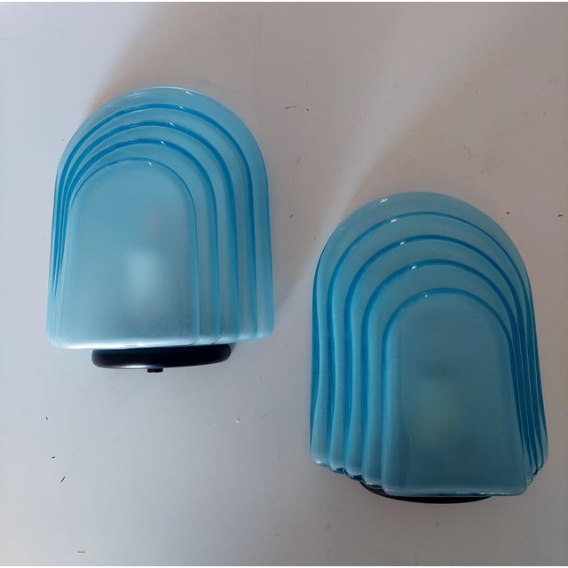 Murano Glass Wall Lights from AV Mazzega, 1970s, Set of 2 For Sale - Image 10 of 11