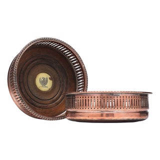 Arts & Crafts Copper & Brass Decanter Stands or Coasters, C1880 For Sale