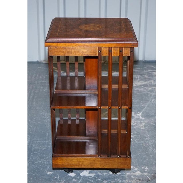 VintageTop Revolving Bookcase in Burr Walnut For Sale - Image 5 of 16