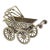 Vintage Italian Handmade Genuine Silver Stroller Miniature Dollhouse Figurine For Sale