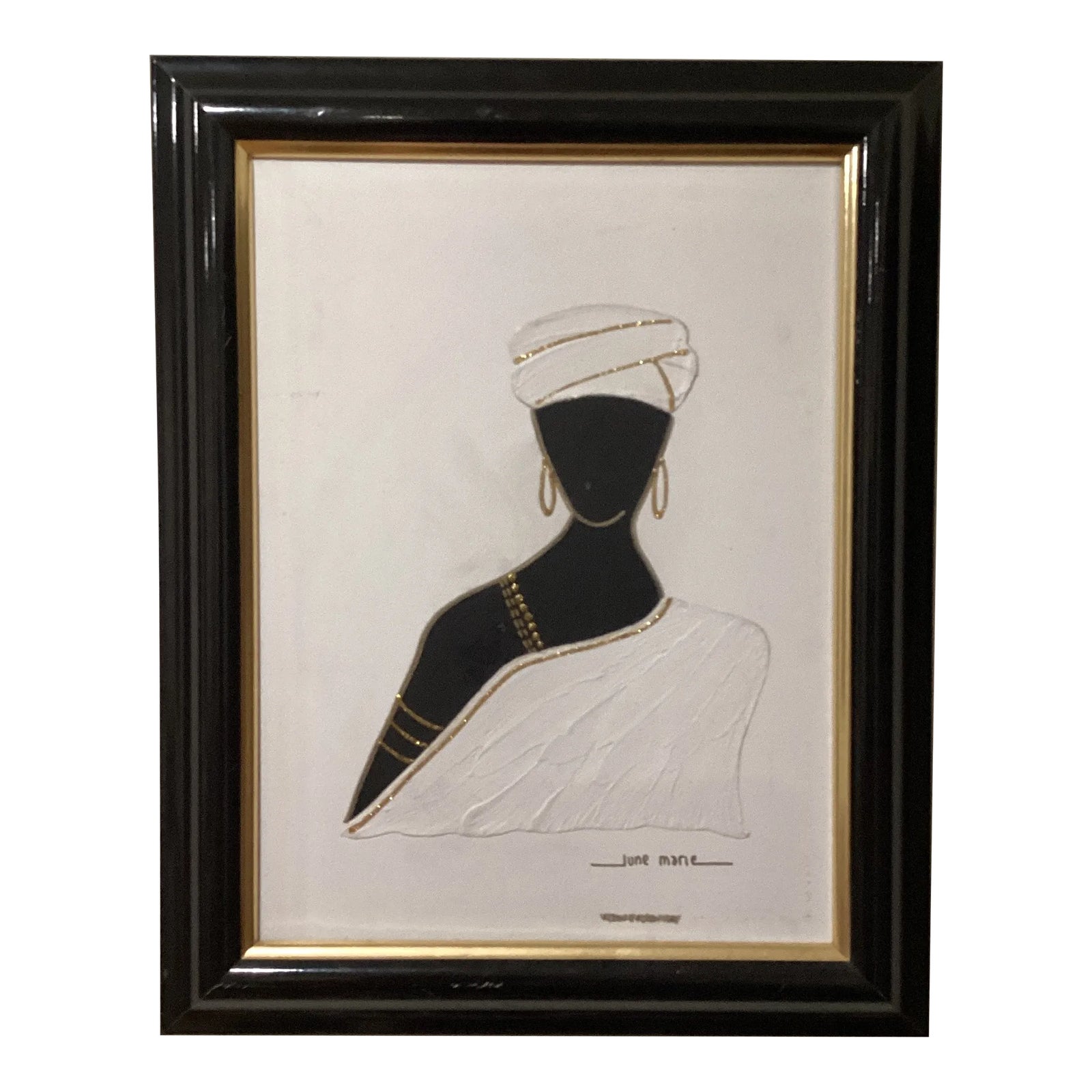 Mid 20th Century June Marie Original Oil on Canvas African American ...