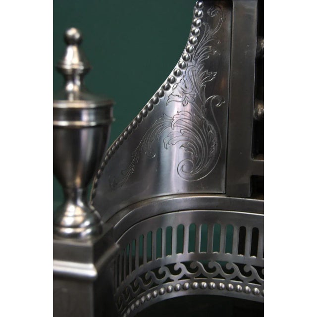 Polished Steel Fireplace Fire Grate, 1890 For Sale - Image 3 of 5