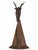 Late 20th Century Large Antique Early 20th Century Oak Wood Stag Head Harp For Sale - Image 5 of 13