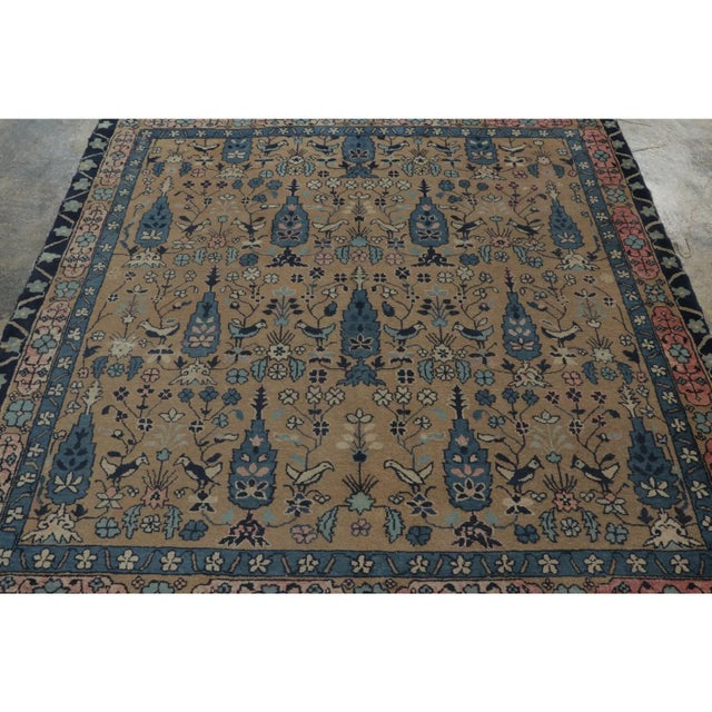 Antique Chinese Ningxia Square Rug Pair With Flora & Fauna Play - Rug & Kilim For Sale - Image 9 of 9